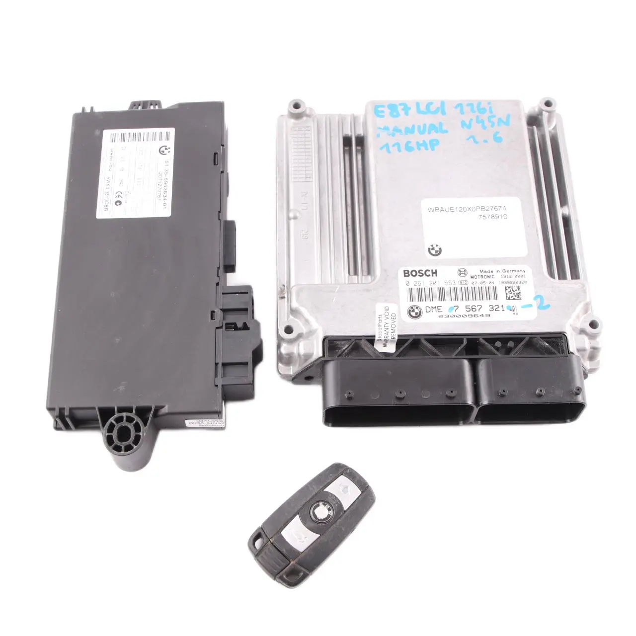 BMW E81 E87 LCI E90 116i 316i 1.6 N45N ECU Kit DME 7567321 + CAS3 + Key Manual