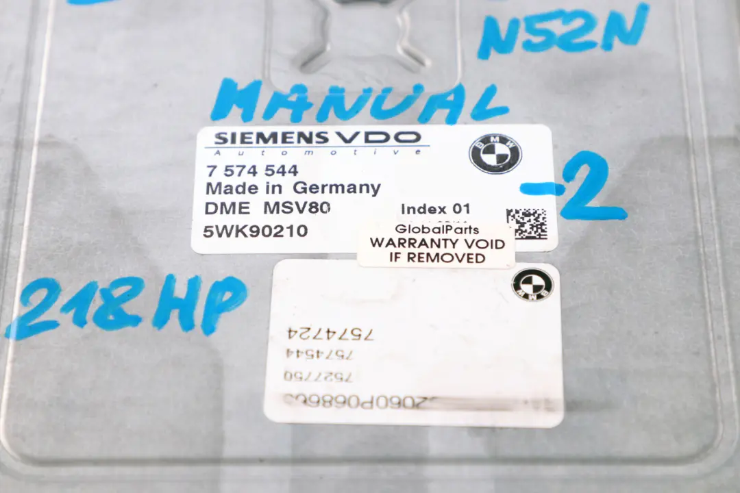 BMW 3 Series E90 E91 E92 N52N 325i 218HP ECU Kit DME CAS3 + Key 7574544 Manual