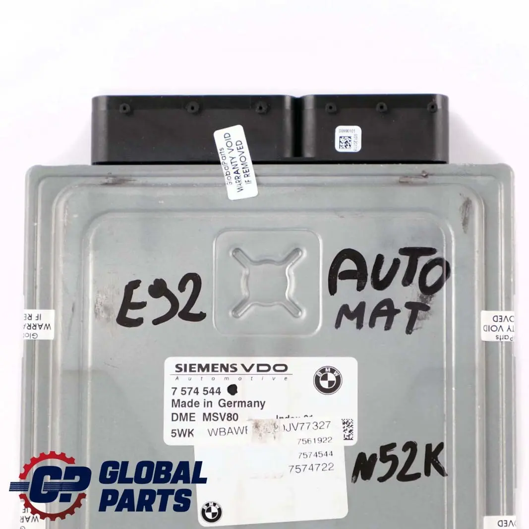 BMW E90 E91 E92 E93 N52N ECU Basic Engine Control Unit DME 7574544 Automatic