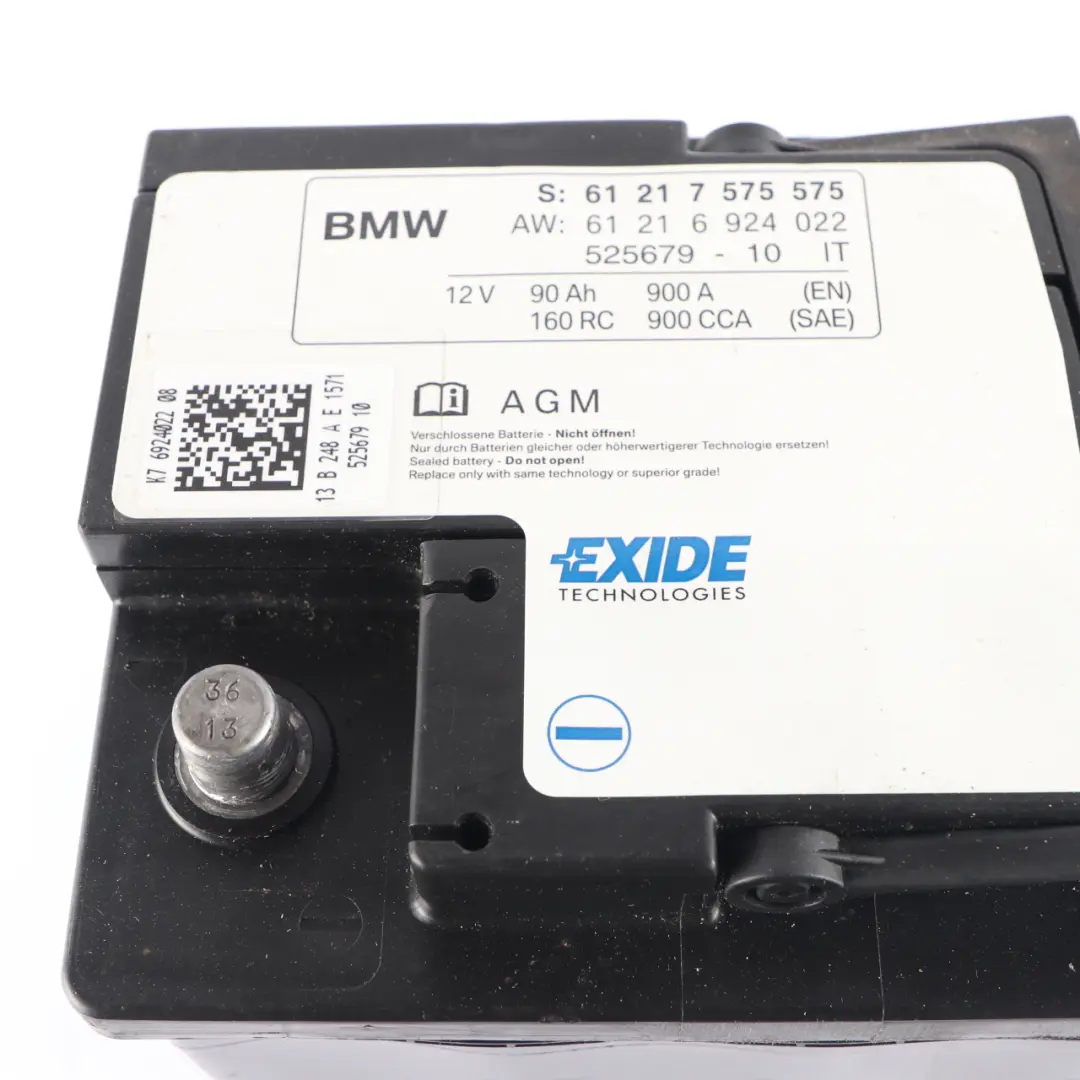 BMW EXIDE AGM 12V Accumulator Battery 90Ah 900A 7575575