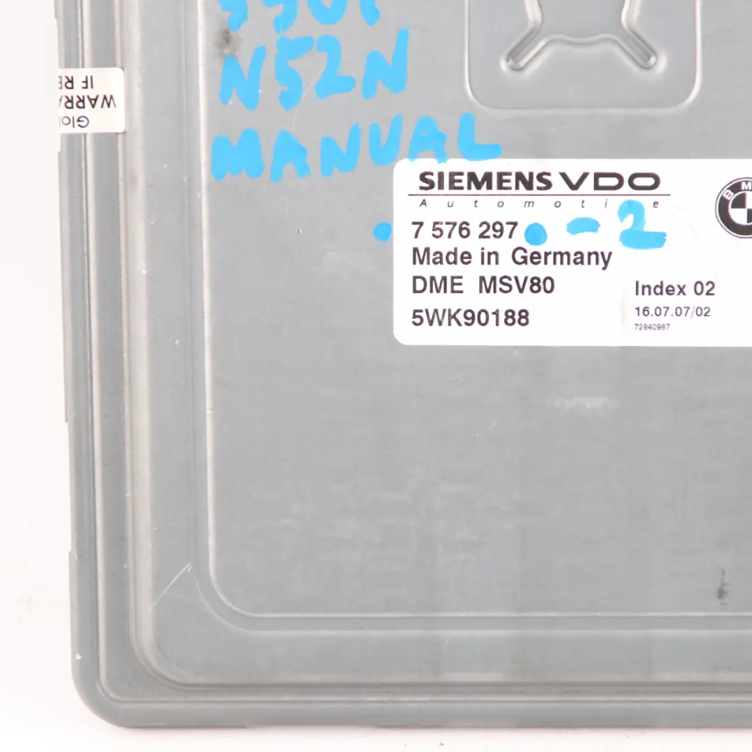 BMW E90 E92 330i 272HP N52N Engine ECU Kit DME 7576297 + CAS3 + Key Manual