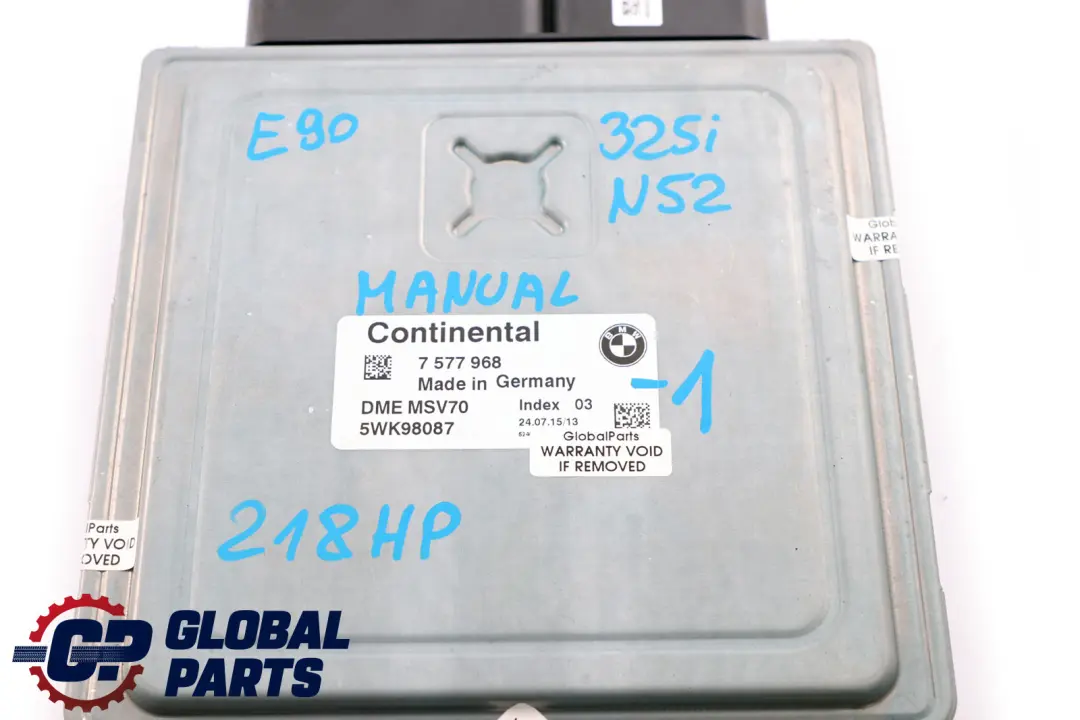 BMW 3 5 Series E60 E90 E91 N52 325i 525i ECU Kit DME CAS2 Key 7577968 Manual