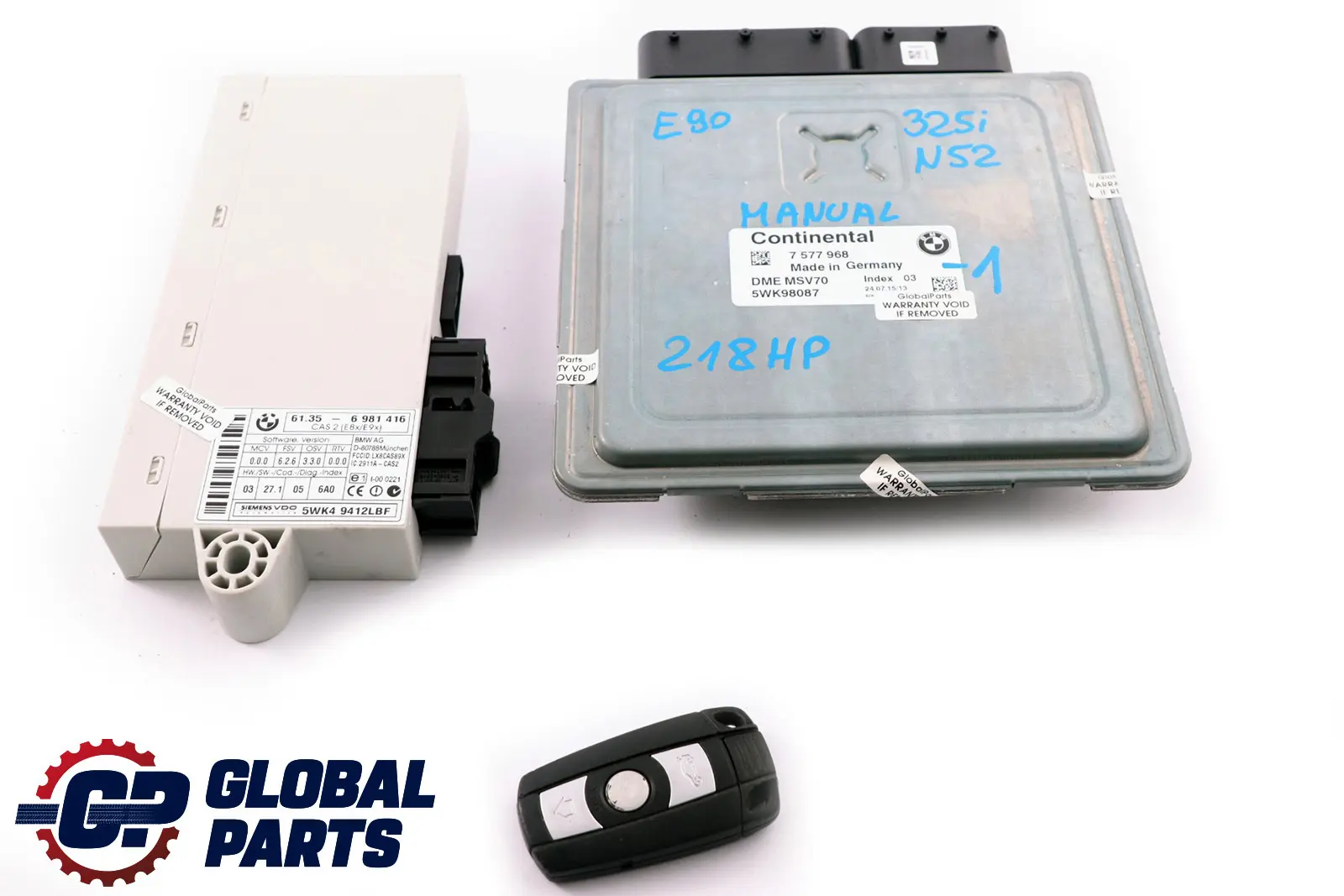 BMW 3 5 Series E60 E90 E91 N52 325i 525i ECU Kit DME CAS2 Key 7577968 Manual