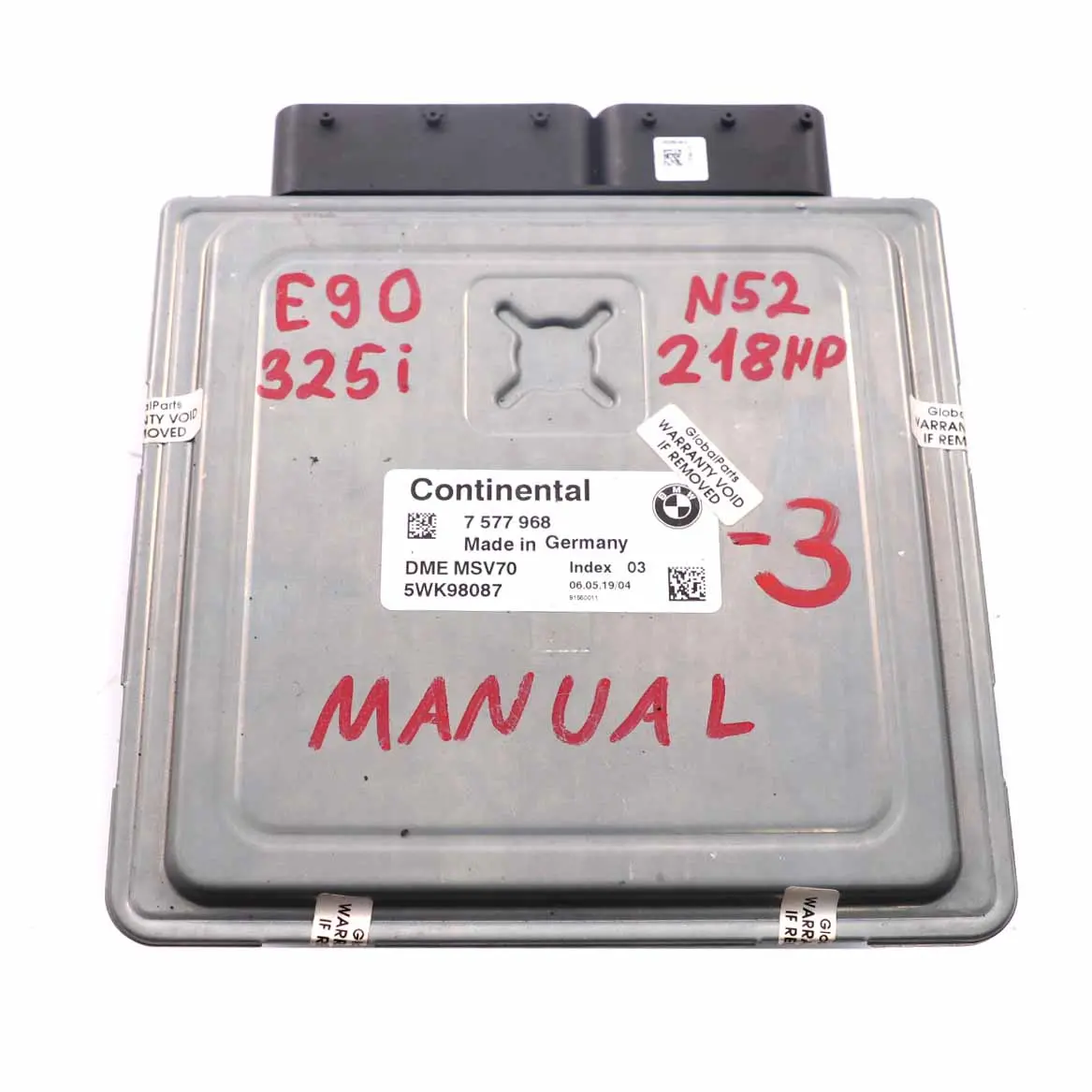 BMW E60 E90 E91 N52 325i 525i Unidad de Control del Motor ECU DME 7577968 Manual