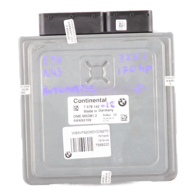 BMW E81 E87 LCI E90 120i 320i Gasolina N43 170HP Motor ECU DME 7579142 Manual
