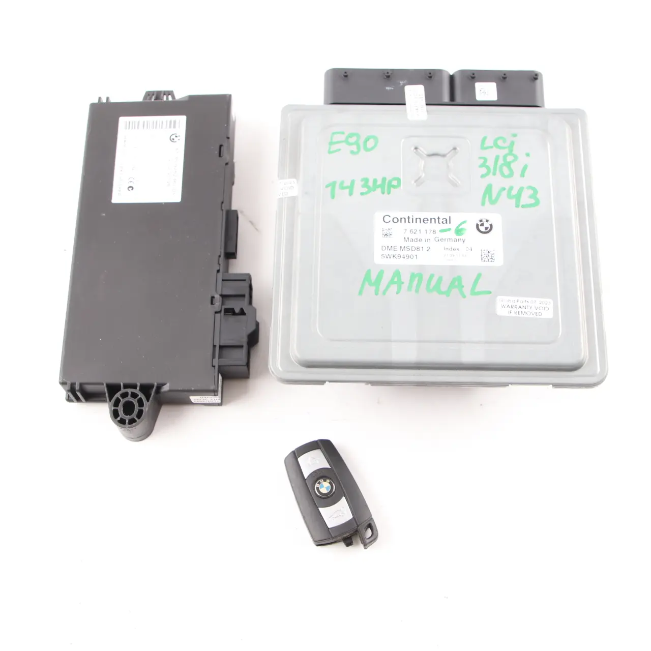 BMW E87 LCI E90 118i 318i N43 Petrol ECU Engine Control Kit DME 7579142 CAS3 Key