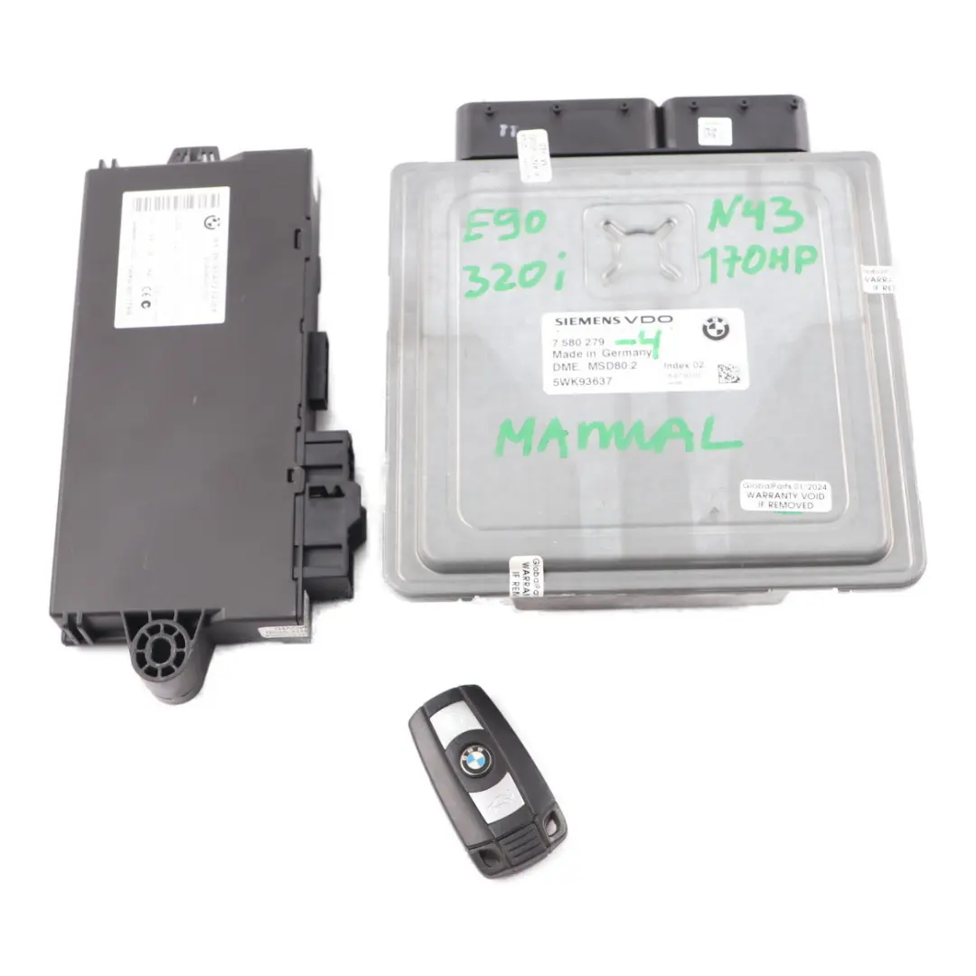 BMW E81 E87 E90 120i 320i N43 ECU Kit DME CAS3 Clave 7580279 Manual