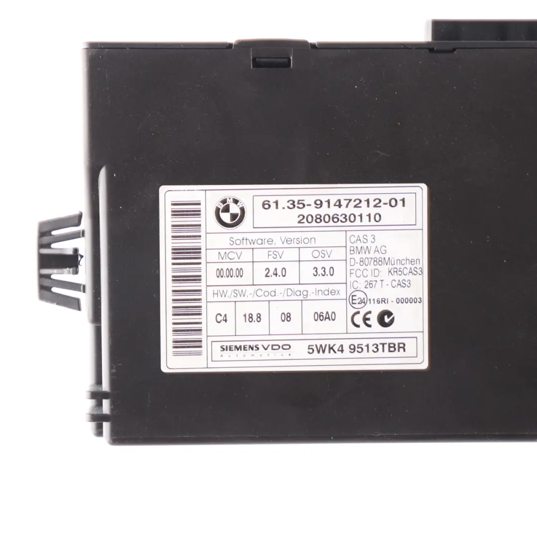 BMW E81 E87 E90 120i 320i N43 ECU Kit DME CAS3 Clave 7580279 Manual