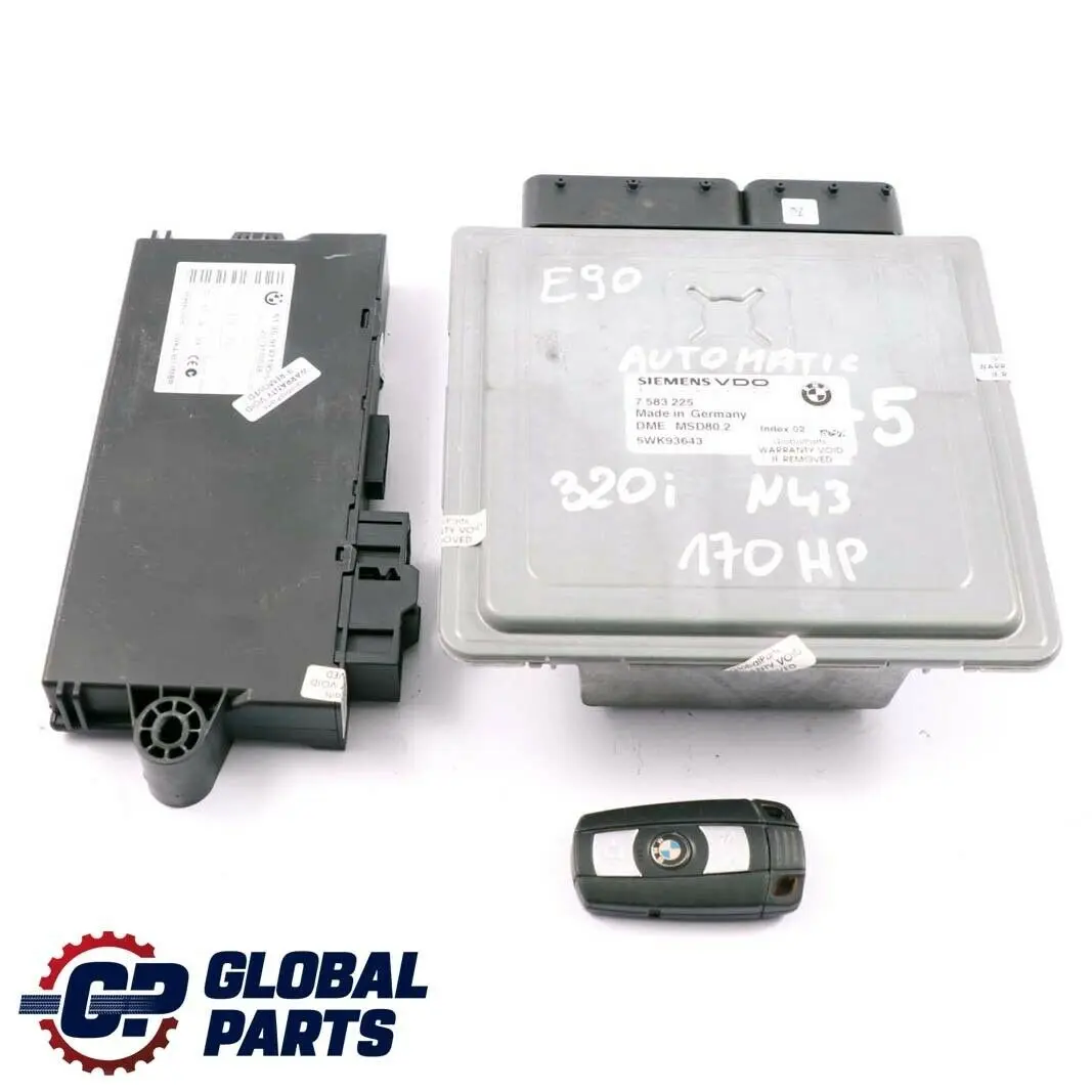 BMW E81 E87 E90 120i 320i Engine N43 ECU Kit DME 7583225 + CAS3 Key Automatic