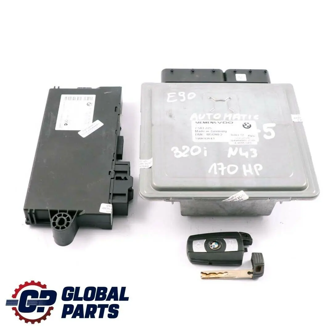 BMW E81 E87 E90 120i 320i Engine N43 ECU Kit DME 7583225 + CAS3 Key Automatic