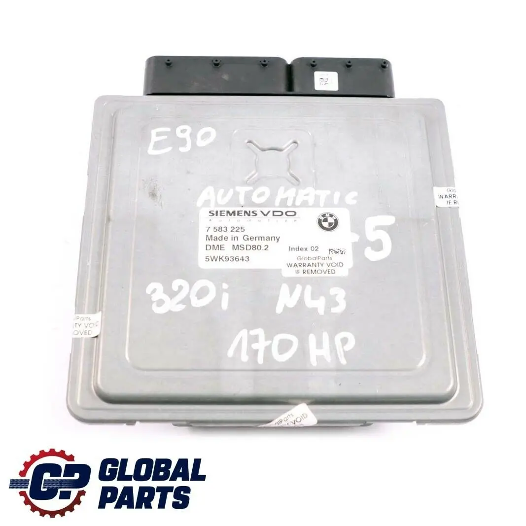 BMW E81 E87 E90 120i 320i Engine N43 ECU Kit DME 7583225 + CAS3 Key Automatic