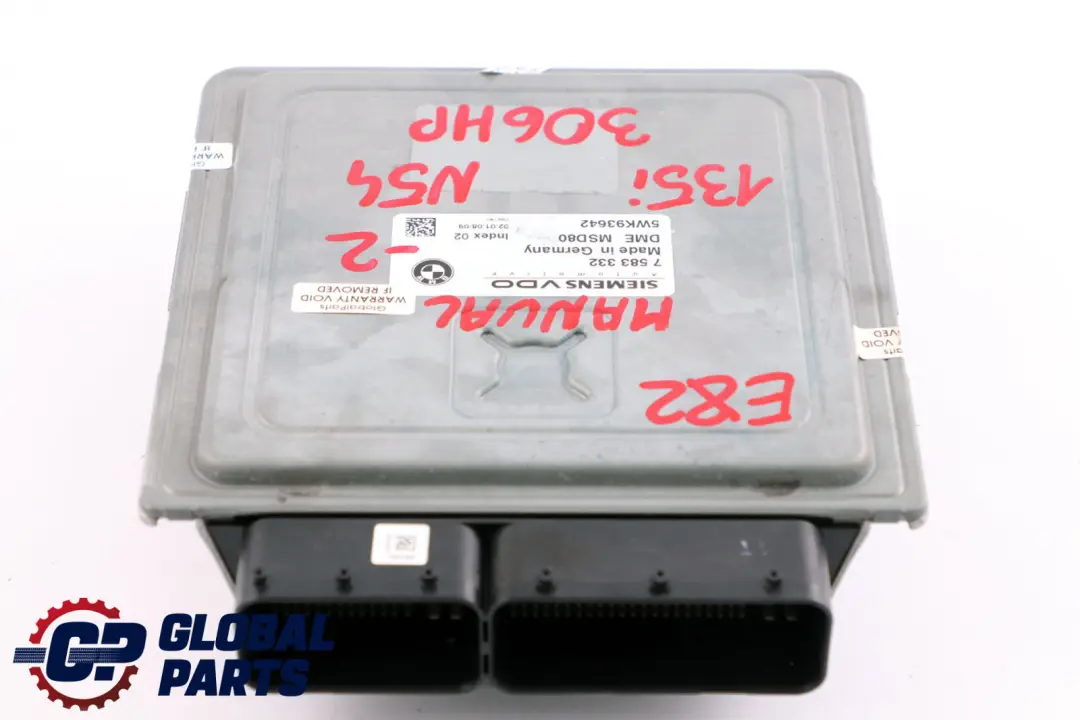 BMW E82 E90 E91 E92 135i 335i N54 306HP ECU Kit DME CAS3 + Key 7583332 Manual