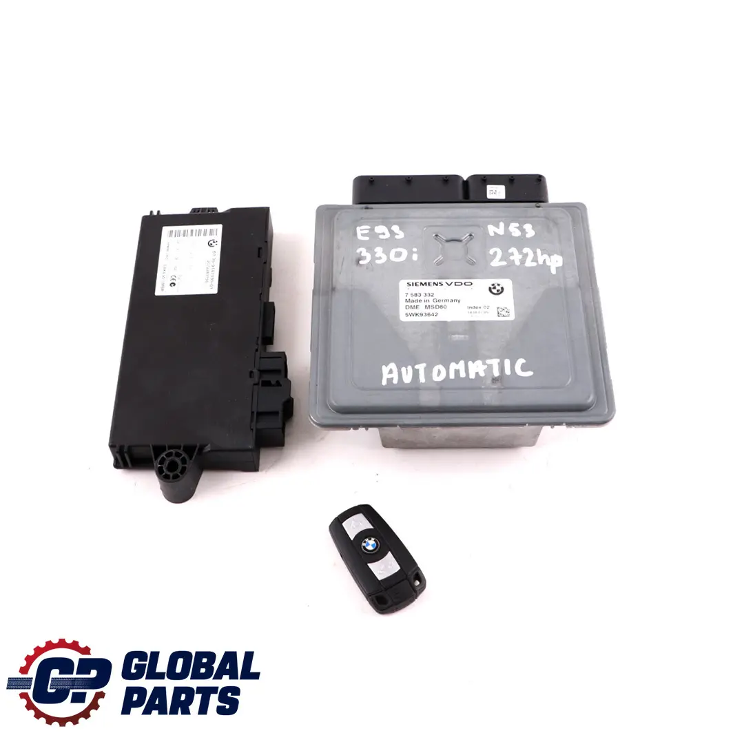 BMW 3 E90 E91 E92 E93 330i N53 272HP ECU Kit DME CAS3 + Key 7583332 Automatic