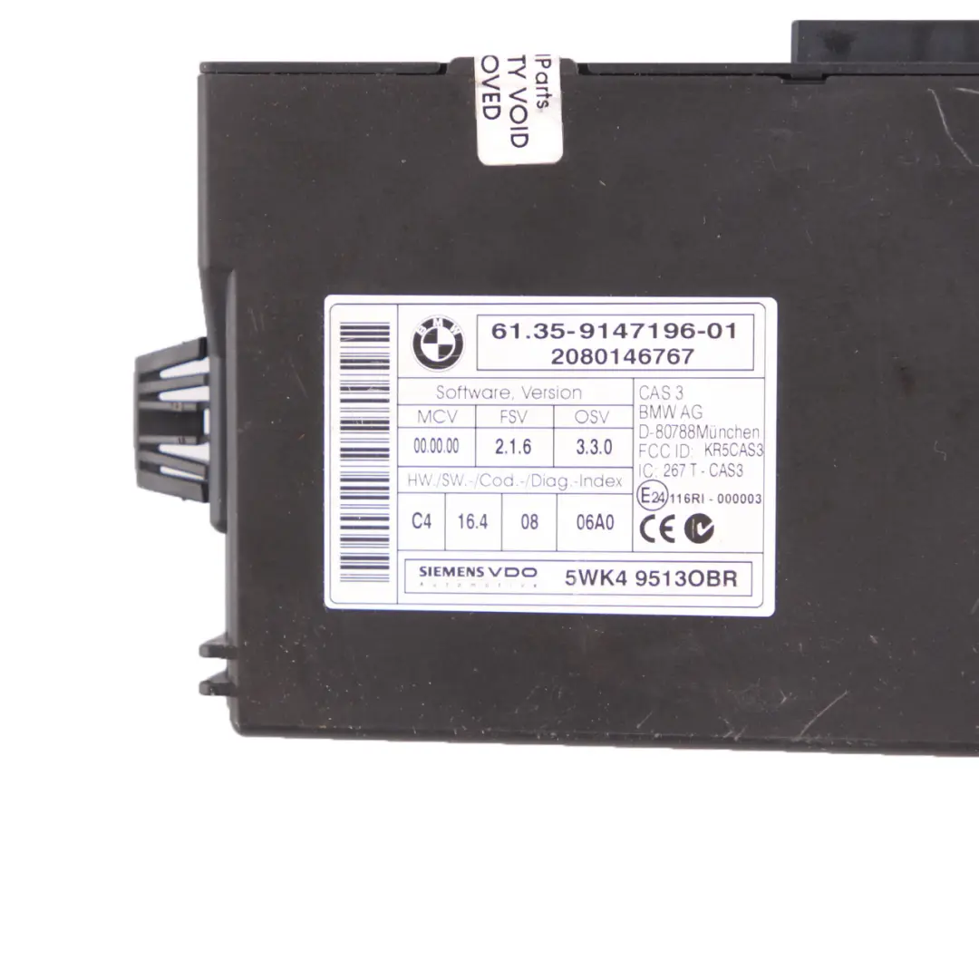 BMW E60 LCI 525i E90 E91 325i N53 218HP ECU Kit DME 7586940 CAS3 + Keys Manual