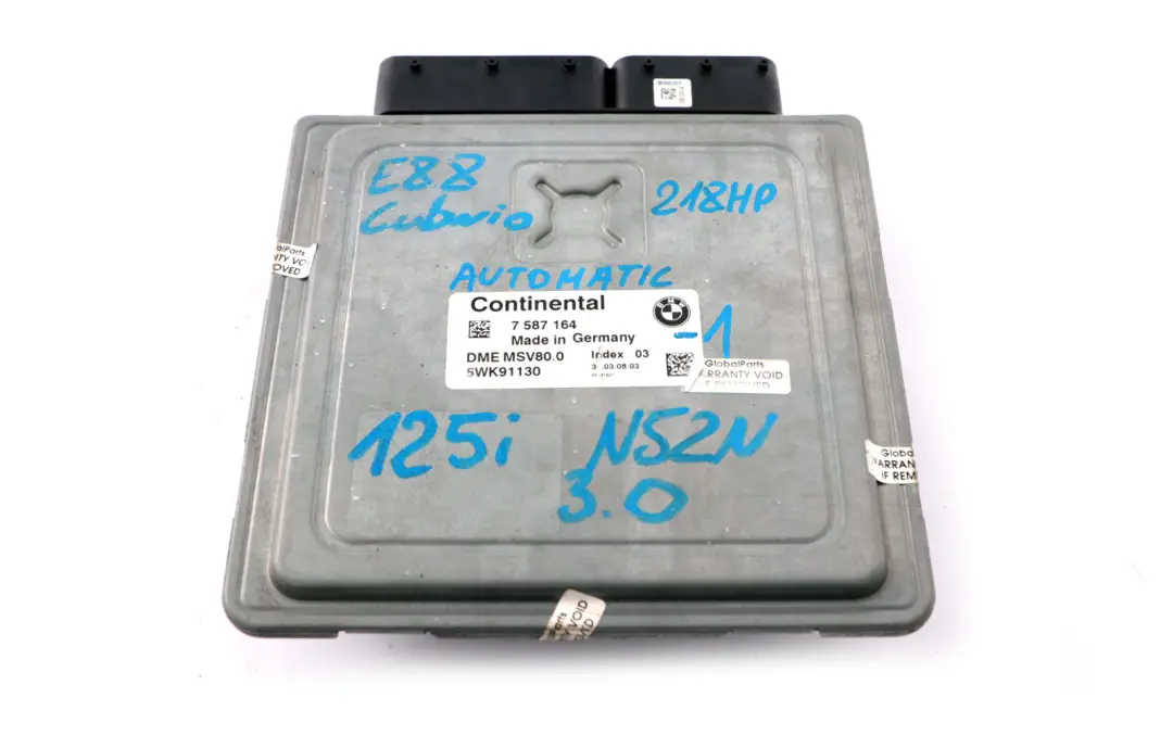 BMW E88 Cabrio 125i N52N 218HP Komputer ECU Kit DME CAS3 7587164 Automat 