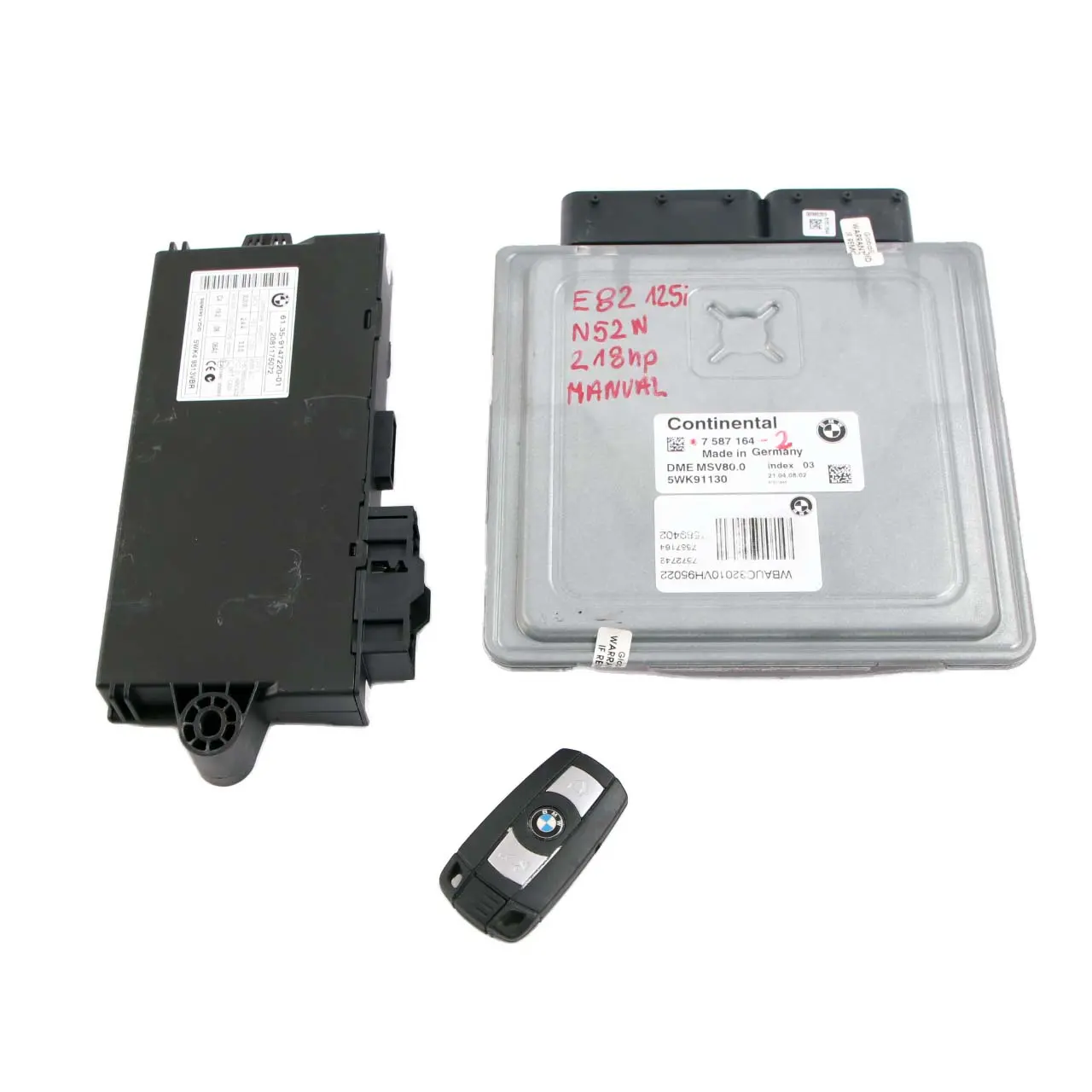 BMW E82 E88 Cabrio 125i N52N 218HP ECU Kit DME 7587164 CAS3 Key Manual