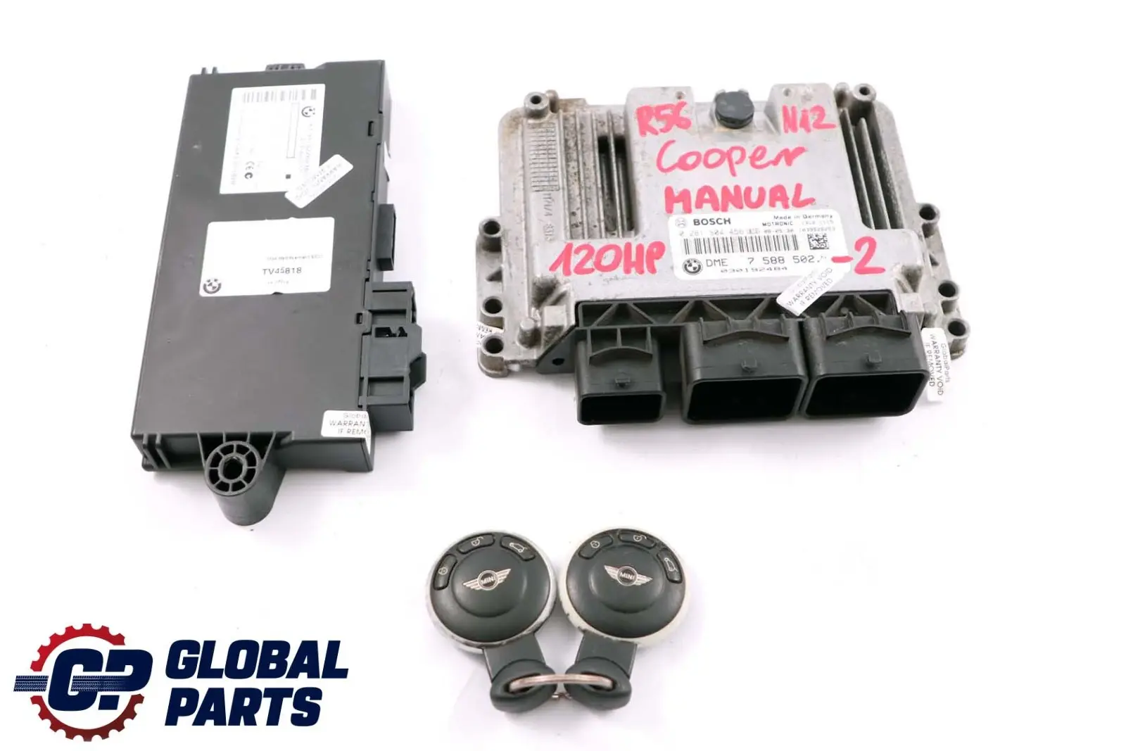 BMW Mini Cooper R55 R56 N12 1.6 Petrol Engine ECU Kit DME 7588502 CAS3 + 2 Keys