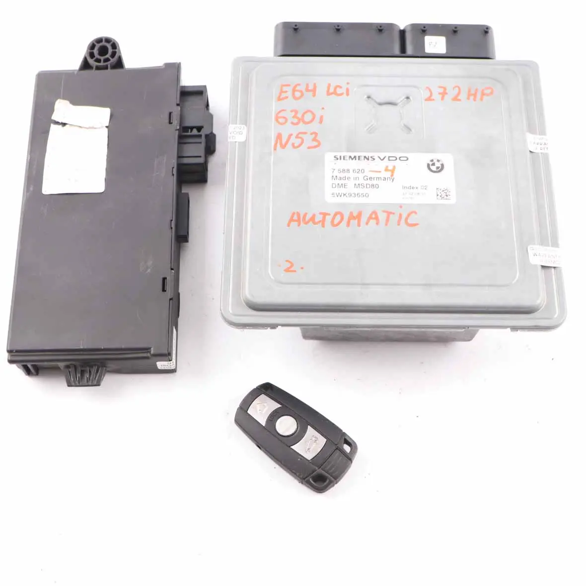 BMW E60 E90 330i 530i N53 272HP ECU Kit Control DME 7588620 CAS3 Key Automatic