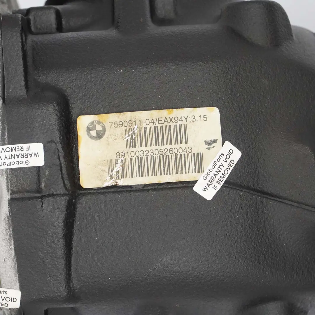 BMW X5 E70 30dX 35iX Diferencial trasero 3,15 Ratio 7590911 7630912 GARANTIA