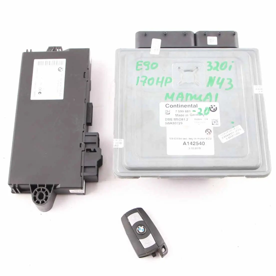 BMW E87 LCI E90 120i 320i Petrol N43 170HP ECU KIT DME 7599881 CAS3 Key Manual