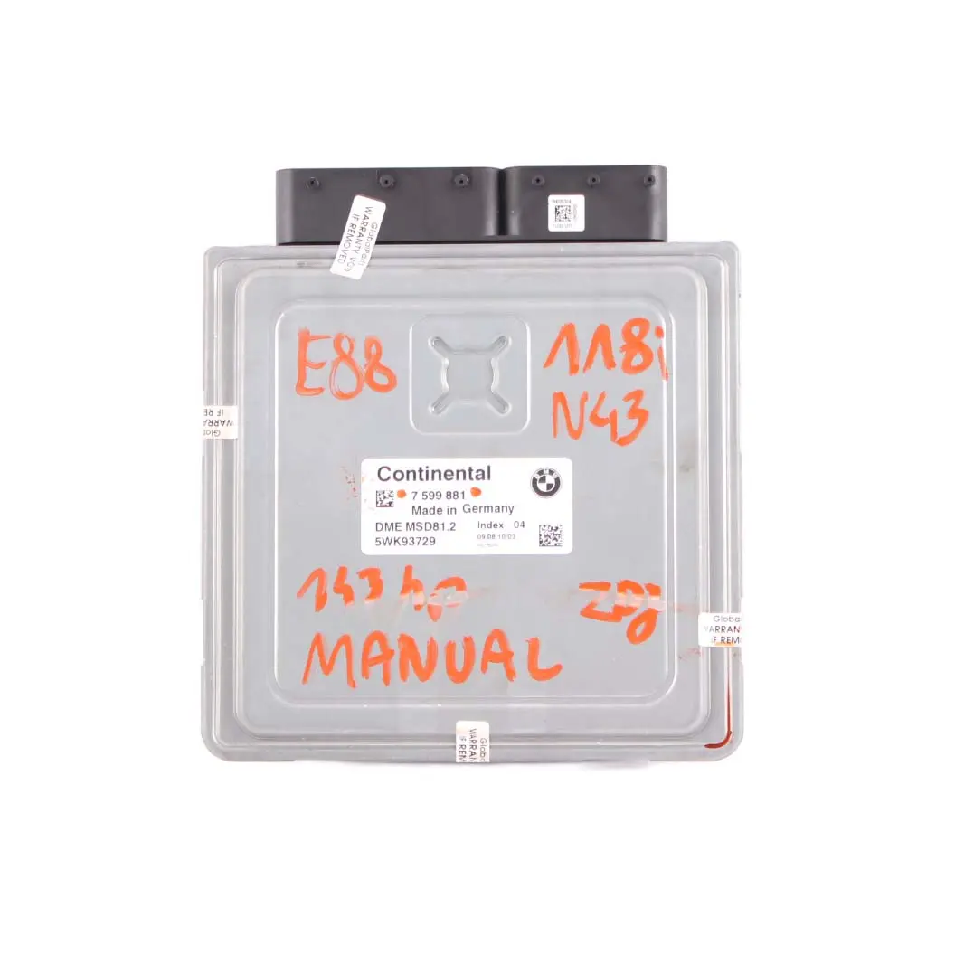 BMW E87 E90 118i 318i Gasolina N43 143HP ECU Unidad Control DME 7599881 Manual