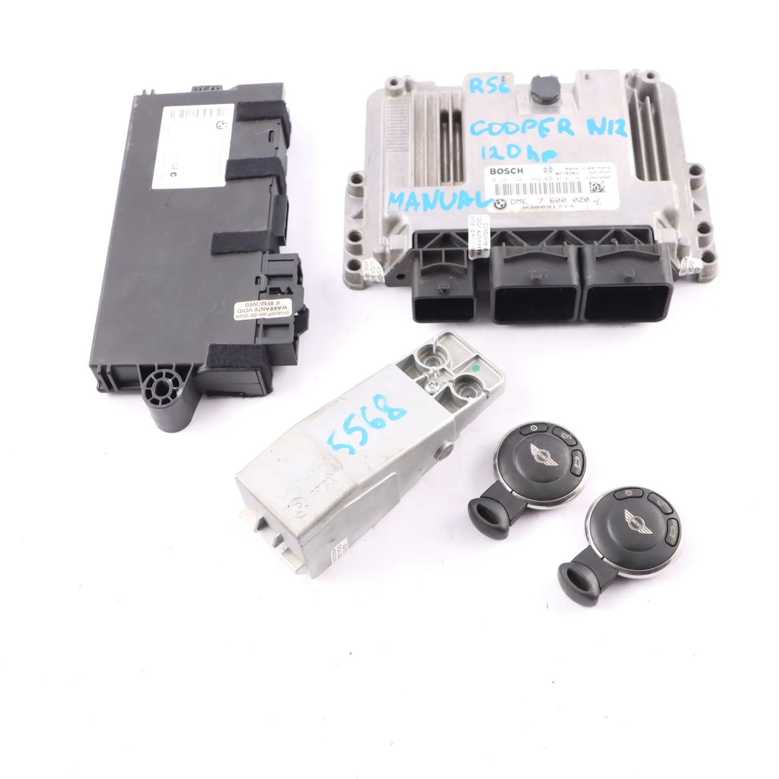 Mini Cooper R55 R56 N12 1.6 120HP ECU Unit Kit DME 7600020 CAS3 2 Keys Lock