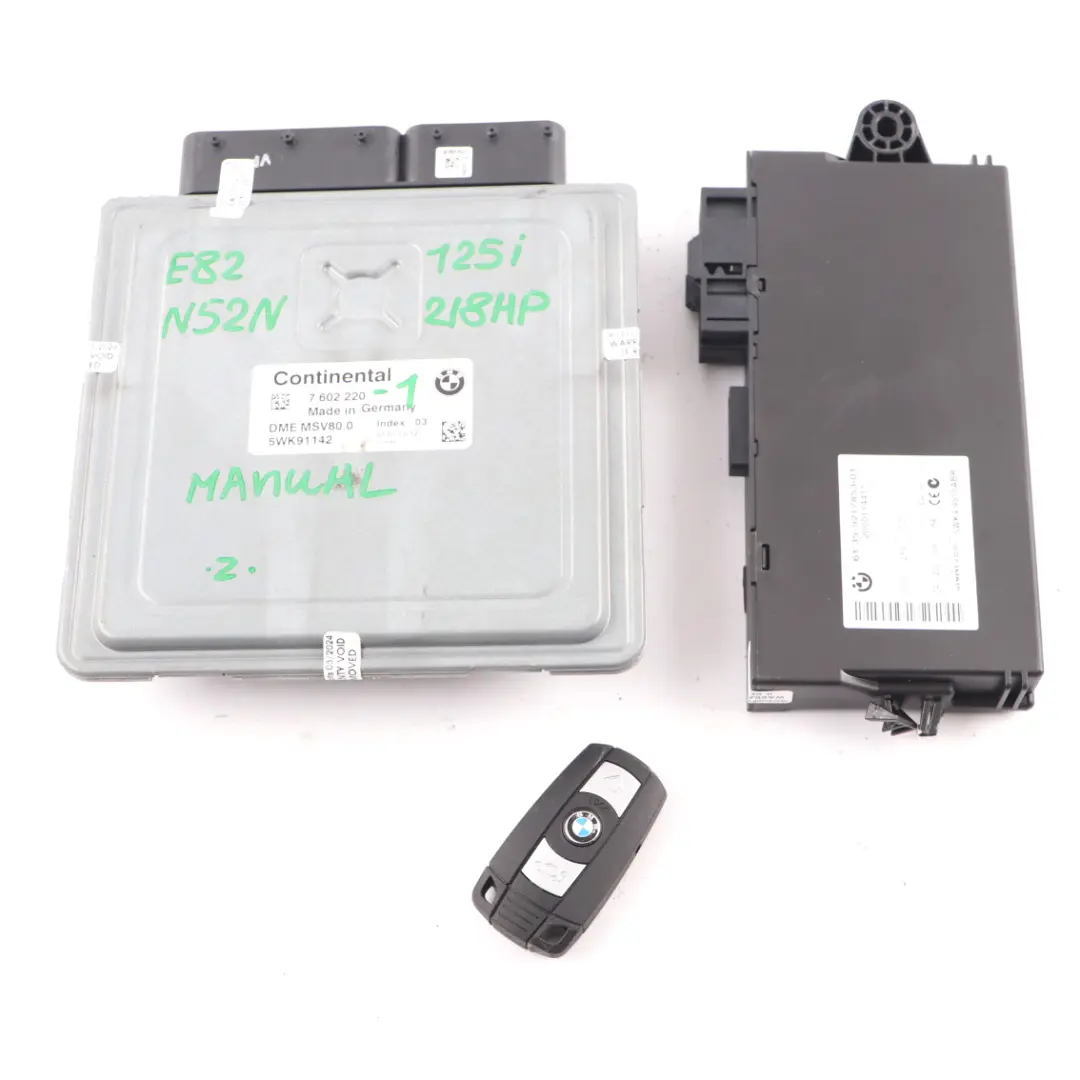 BMW E82 125i Petrol N52N ECU Engine Control ECU Kit 7602220 5WK91142 Key CAS3