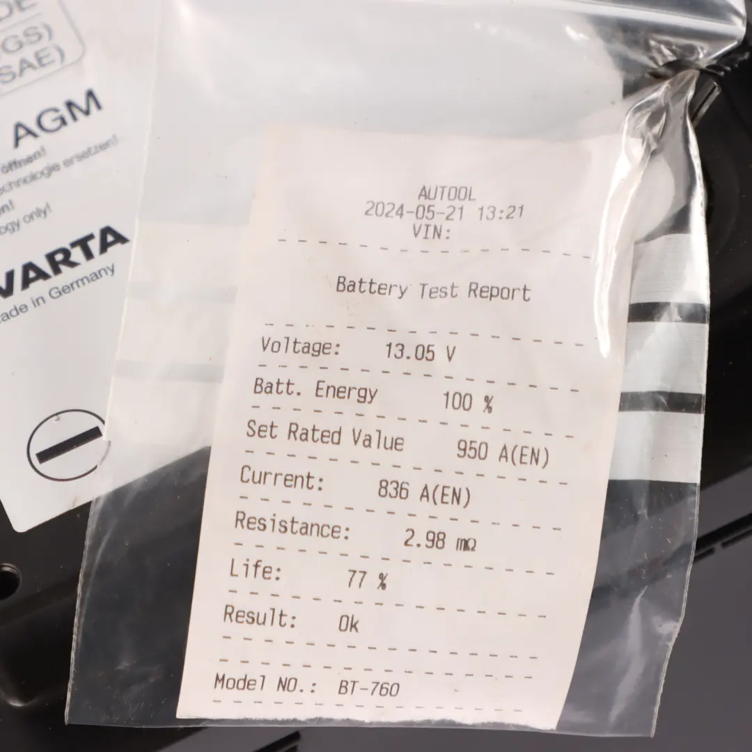 BMW Varta VRLA / AGM 12V Accumulator Battery 105Ah 950A 7604806
