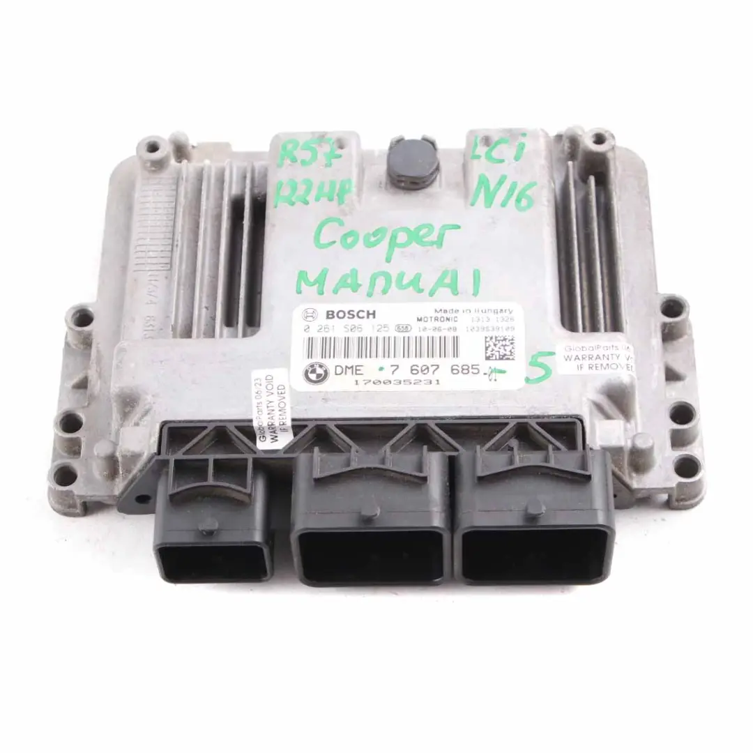 Mini Cooper R56 R57 LCI R60 N16 122HP Petrol Engine ECU DME 7607685 Unit Manual