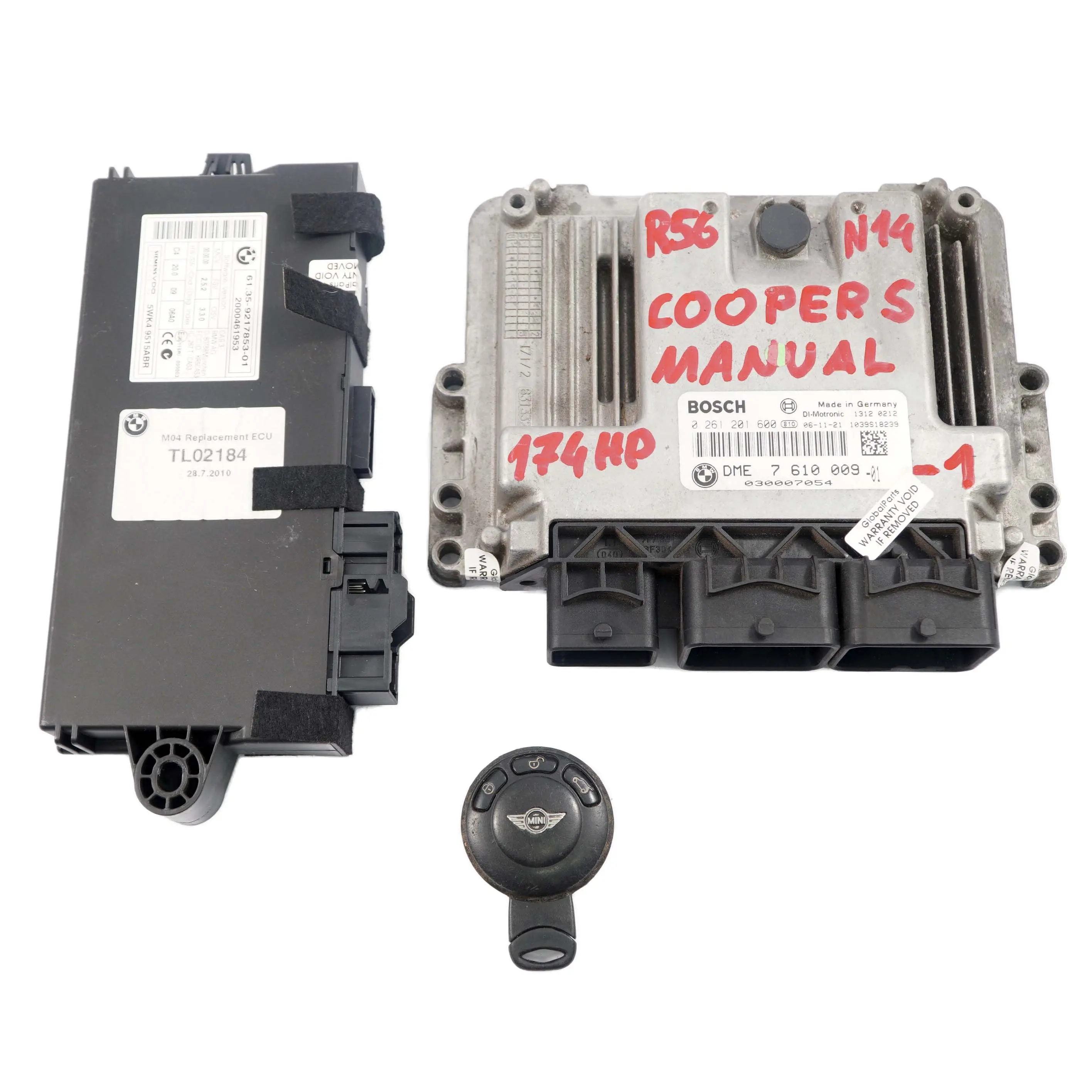 Mini Cooper S R56 N14 1.6 174HP ECU Kit DME CAS 3 Key 7610009 Manual