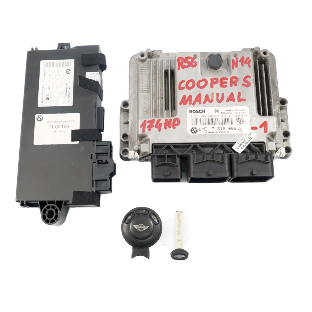 Mini Cooper S R56 N14 1.6 174HP ECU Kit DME CAS 3 Key 7610009 Manual