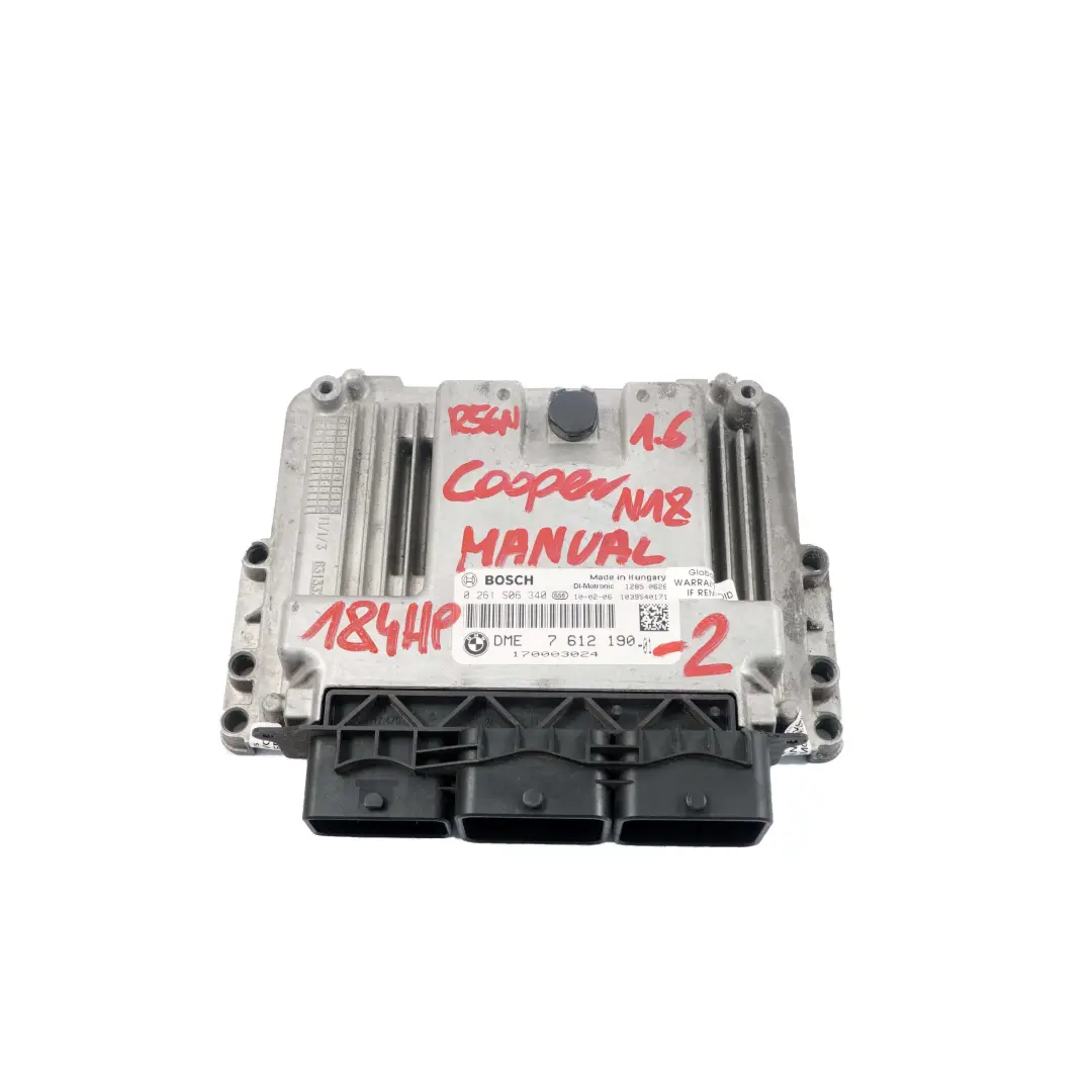 Mini Cooper S R56 LCI N18 1.6 184HP ECU Kit DME 7612190 CAS3 + Key Manual