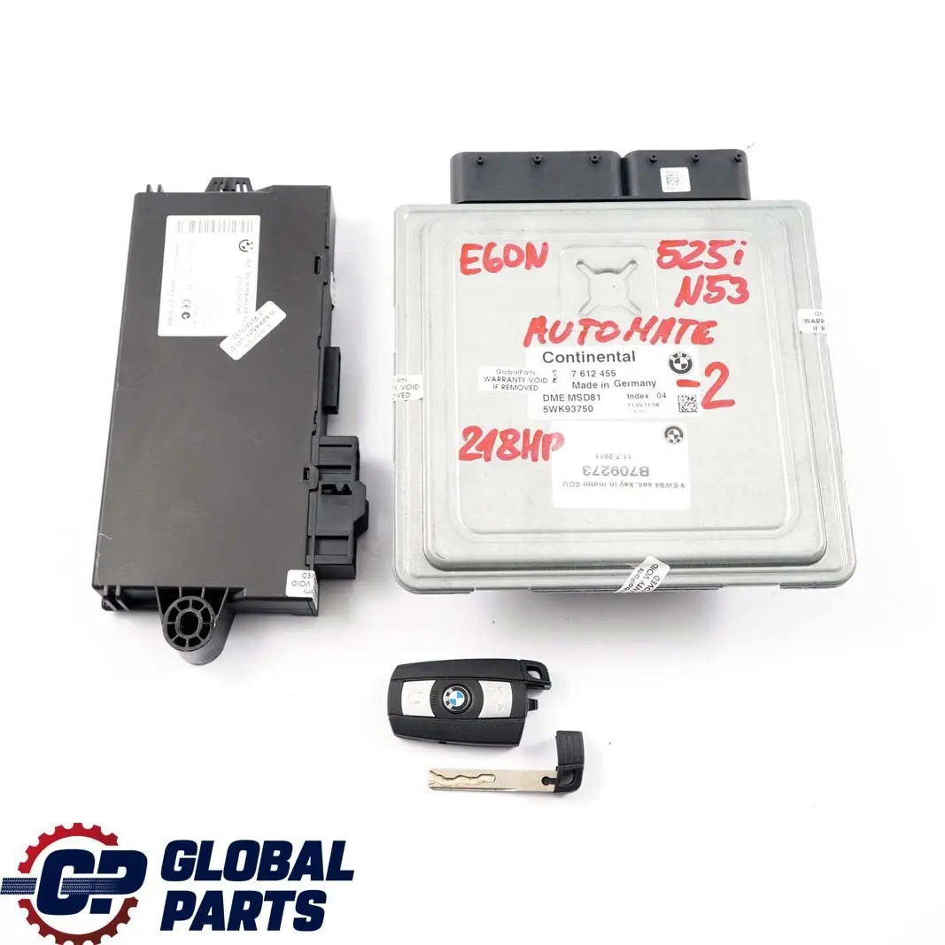 BMW E60 E90 E91 LCI 325i 525i N53 218HP ECU Kit DME 7612455 CAS3 + Key Automatic