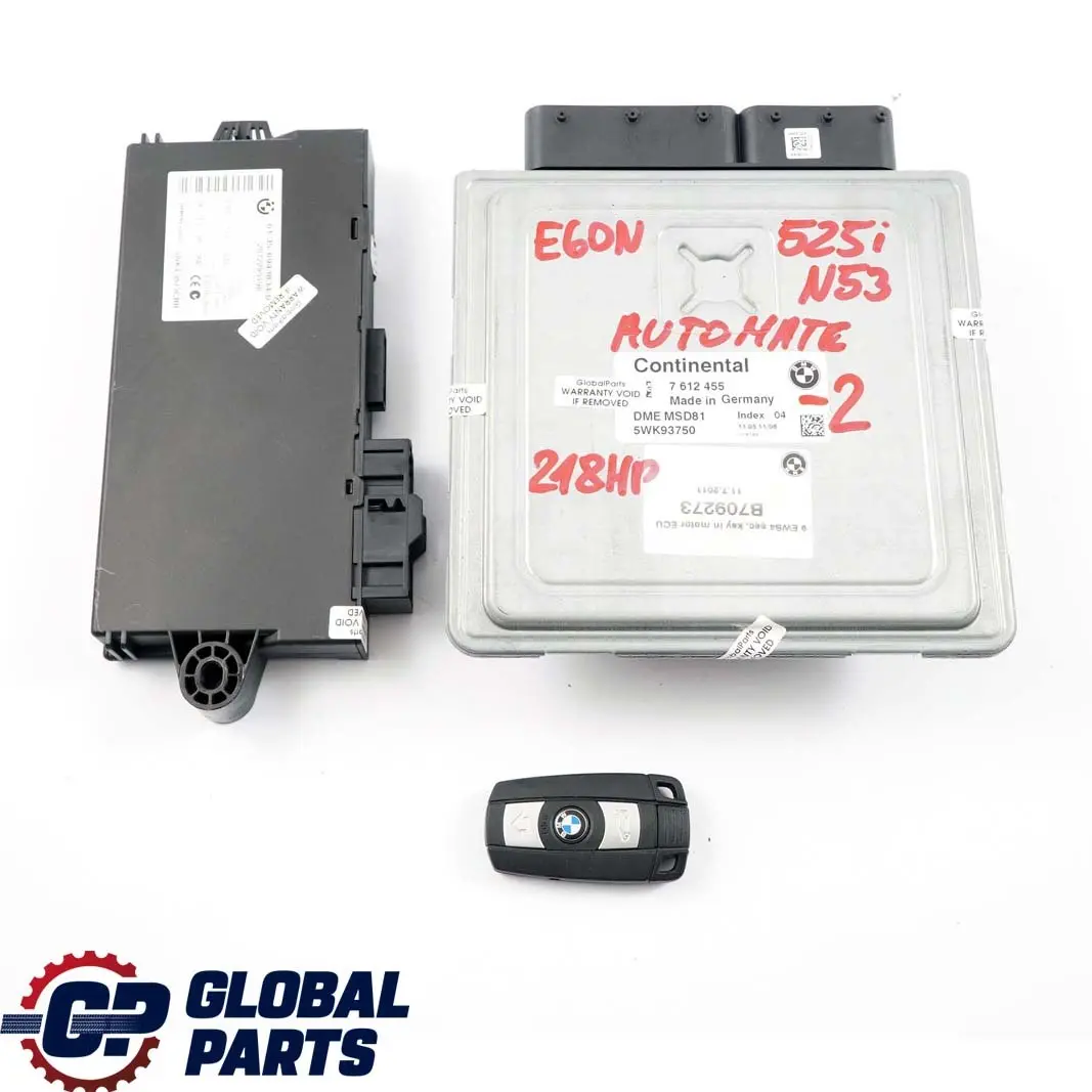 BMW E60 E90 E91 LCI 325i 525i N53 218HP ECU Kit DME 7612455 CAS3 + Key Automatic