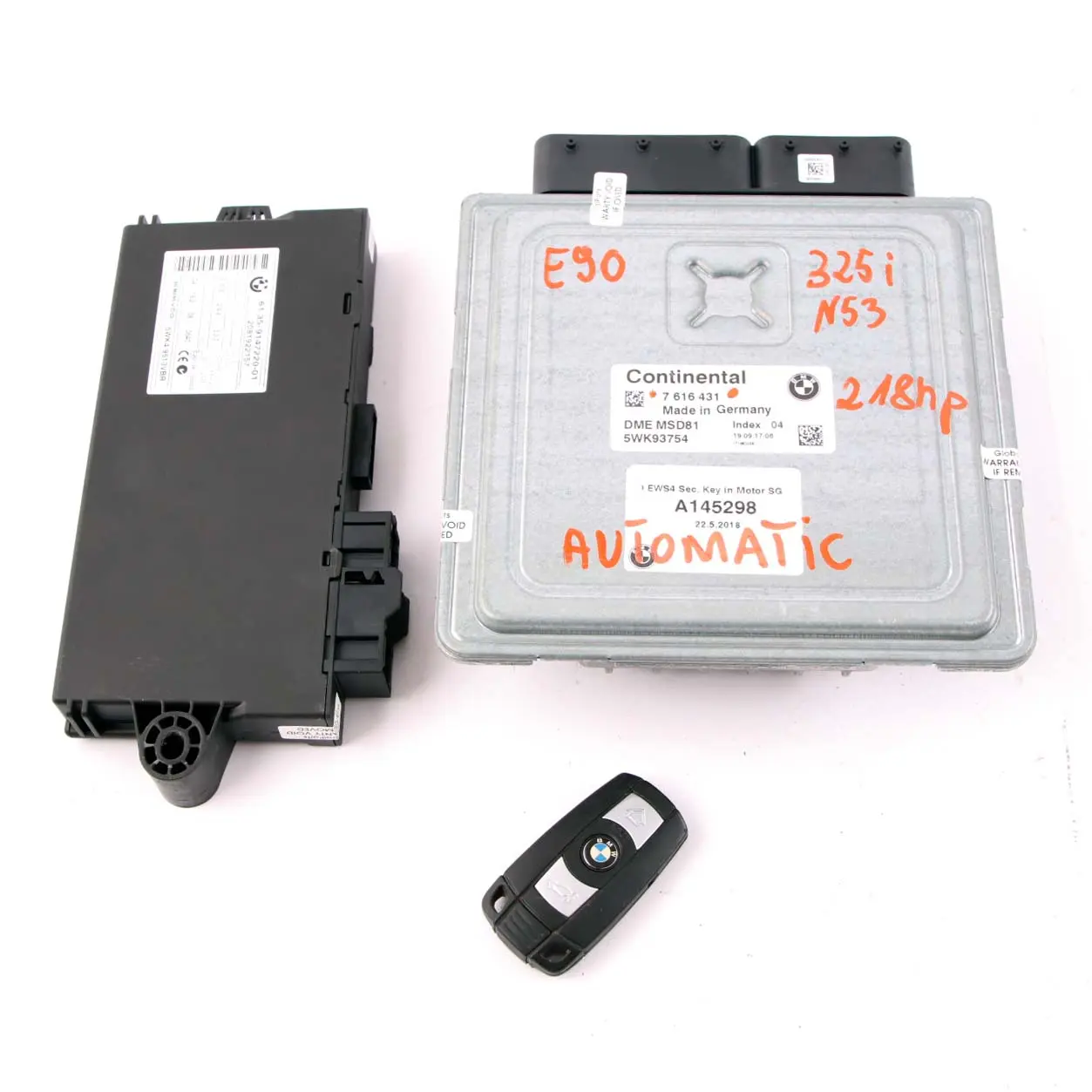 BMW E60 E90 E91 LCI 325i 525i N53 218HP ECU Kit DME 7616431 CAS3 + Key Automatic