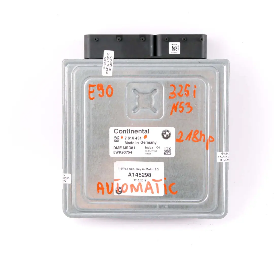 BMW E60 E90 E91 LCI 325i 525i N53 218HP ECU Kit DME 7616431 CAS3 + Key Automatic