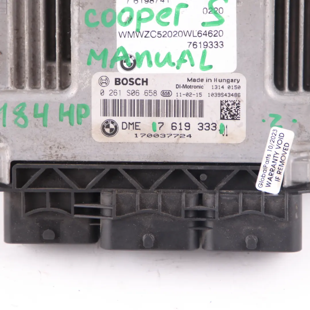 Mini Cooper S R56 LCI R60 N18 1.6 184HP ECU Unit Kit DME 7619333 CAS3 Key