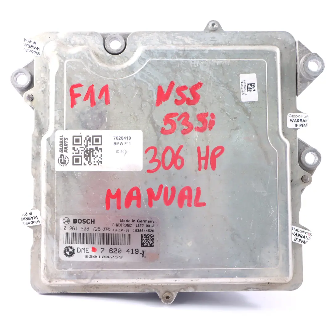 BMW F10 F11 306HP N55 535i ECU Sterownik Moduł Silnika DME 7620419 Manual