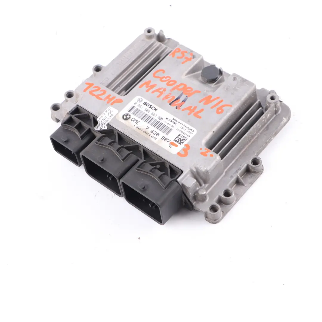 Mini Cooper R55 R56 LCI R60 Petrol N16 122HP Engine ECU Unit DME 7620987 Manual