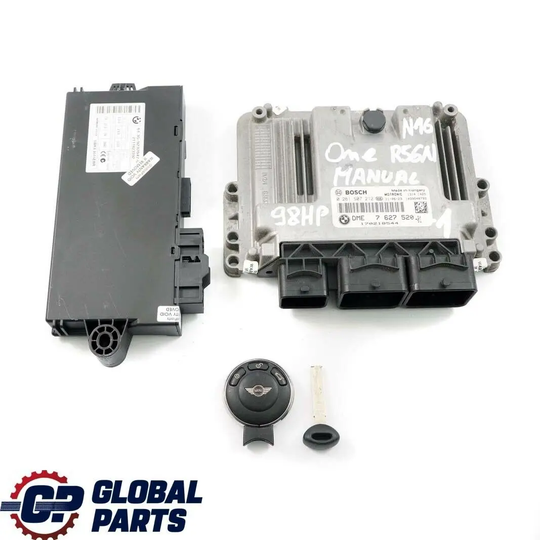 Mini R55 R56 LCI R60 One N16 1.6 98HP Engine ECU Kit DME 7627520 CAS3 + Key