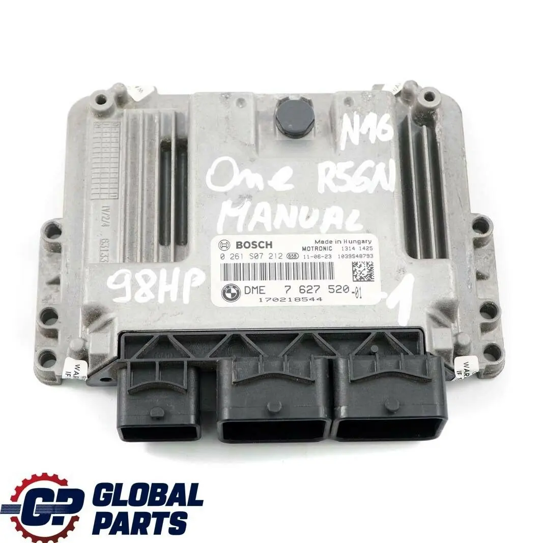 Mini R55 R56 LCI R60 One N16 1.6 98HP Engine ECU Kit DME 7627520 CAS3 + Key