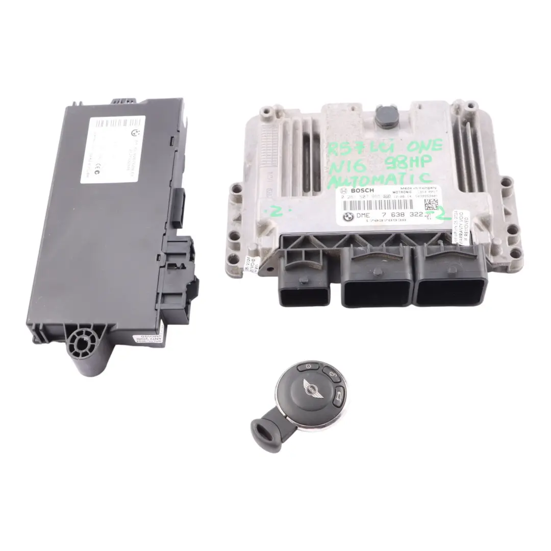 Mini One R56 LCI N16 98HP Motor Kit ECU DME 7638322 CAS3 Llave Automatica