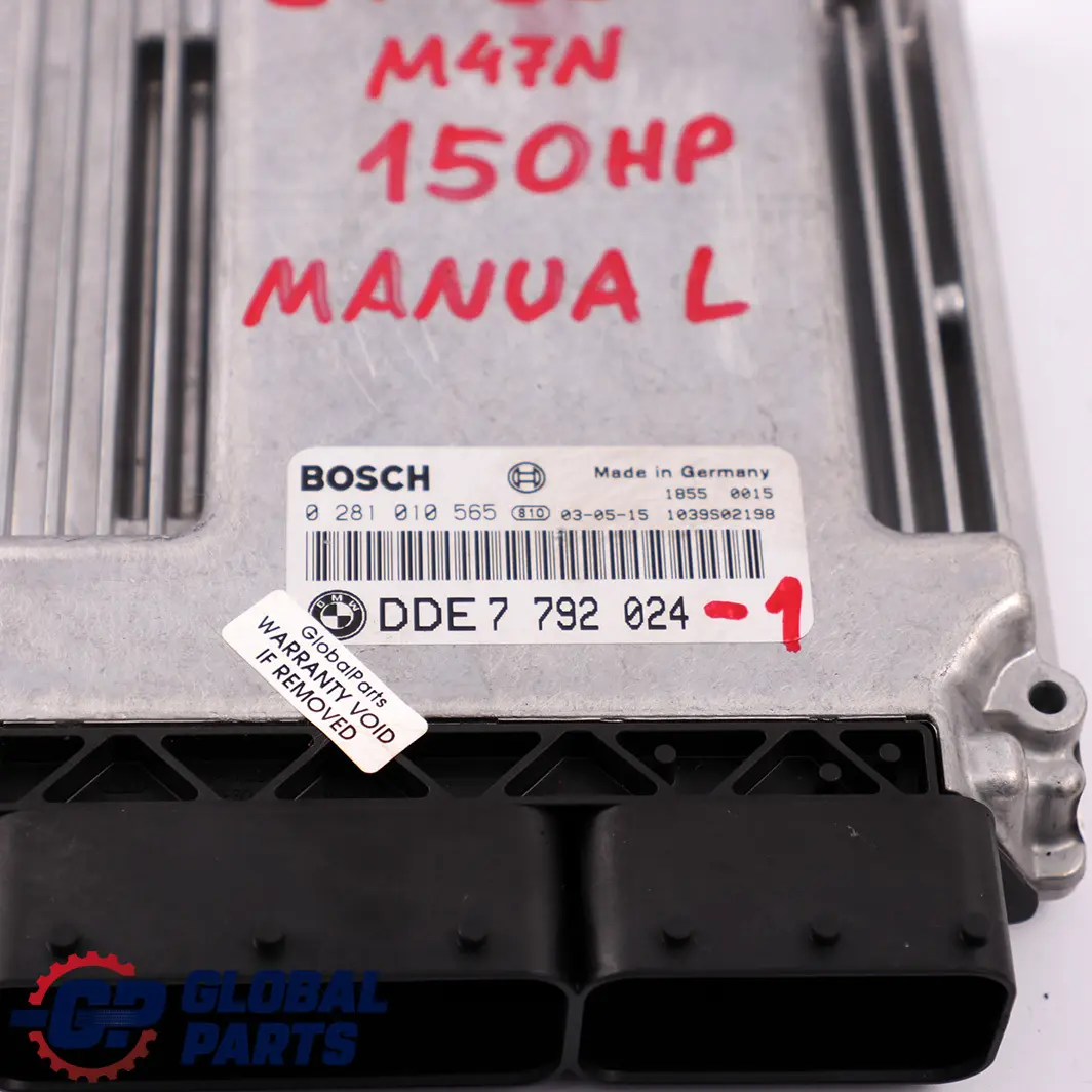 BMW 3 E46 320d Diesel M47N 150PS ECU Steuergerät DDE 7792024 EWS3 + Schlüssel