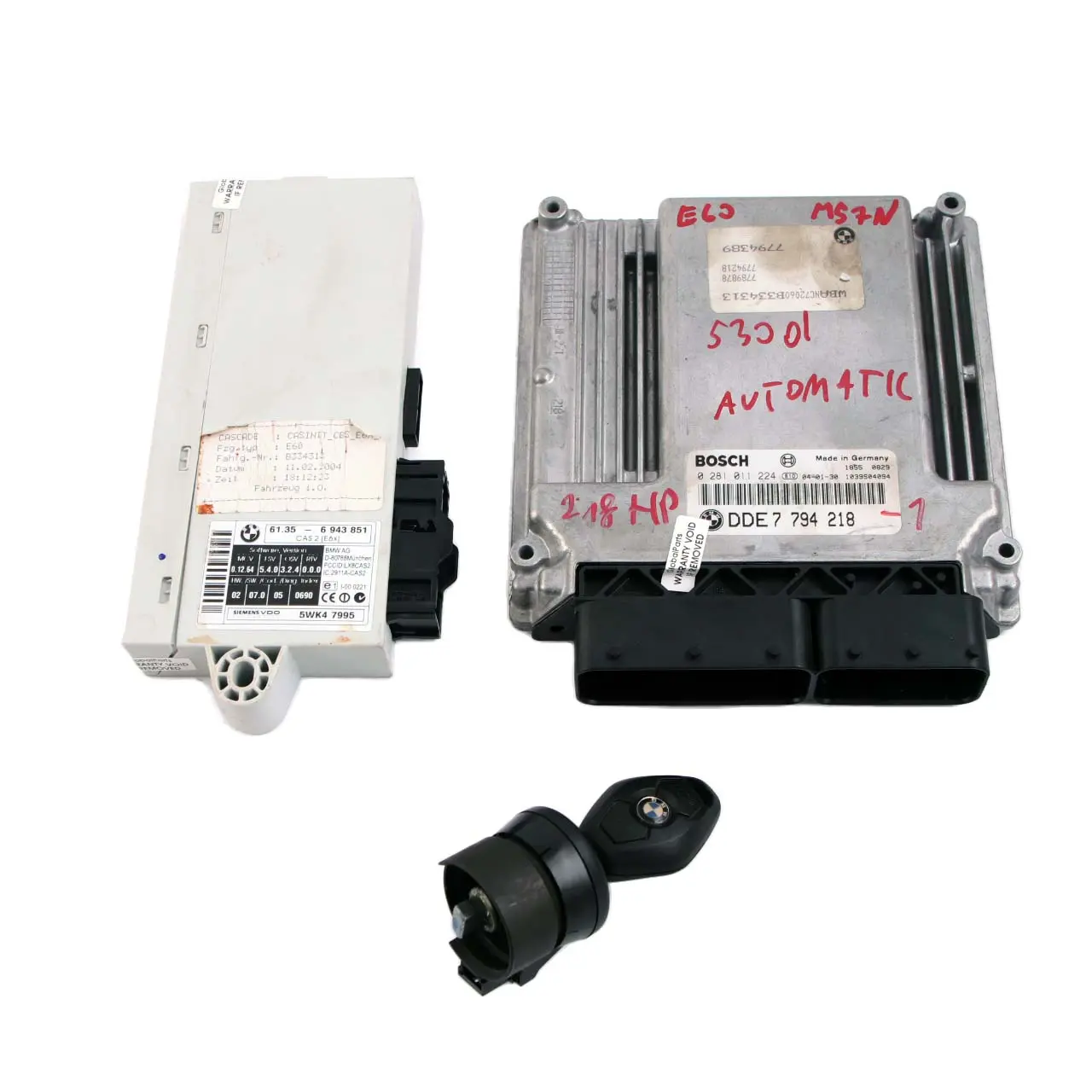 BMW E60 E61 530d Diesel M57N 218HP ECU Kit DDE 7794218 + CAS2 + Key Automatic