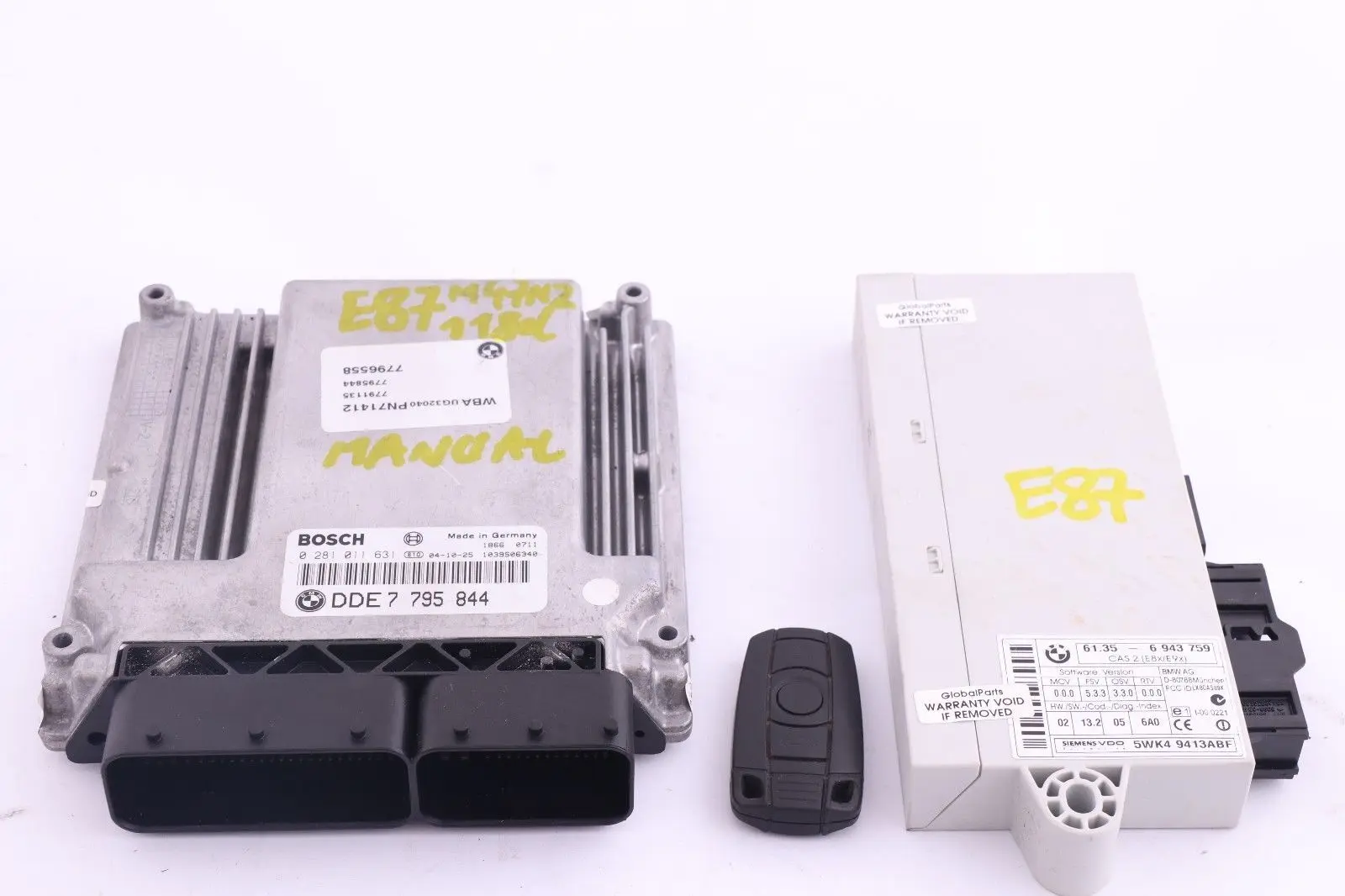 ยฃBMW 1 3 Series E87 E90 E91 118d 318d Engine ECU Kit DDE CAS2 Key 7795844