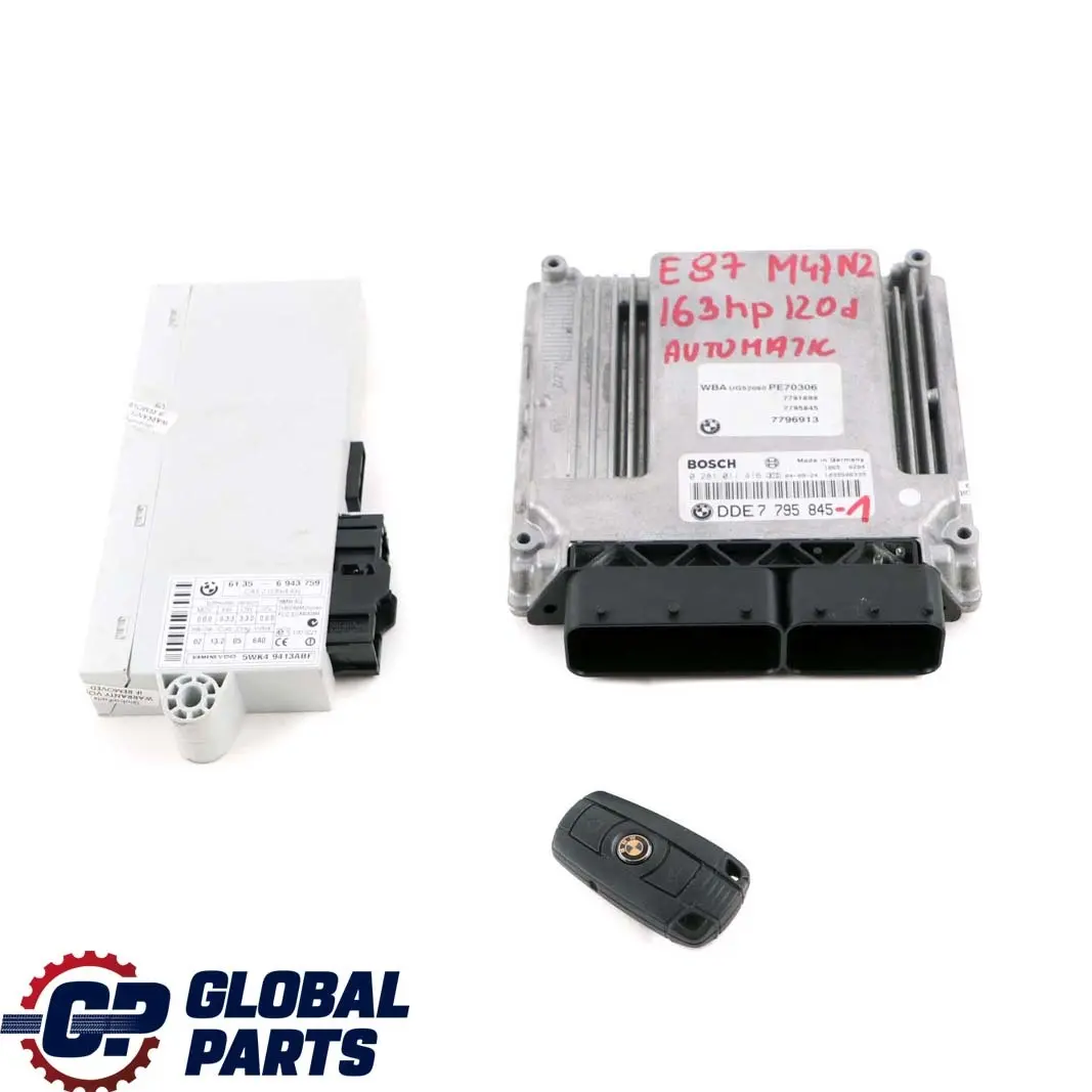 BMW E87 E90 E91 120d 320d M47N2 163HP ECU Kit DDE 7795845 CAS2 + Key Automatic