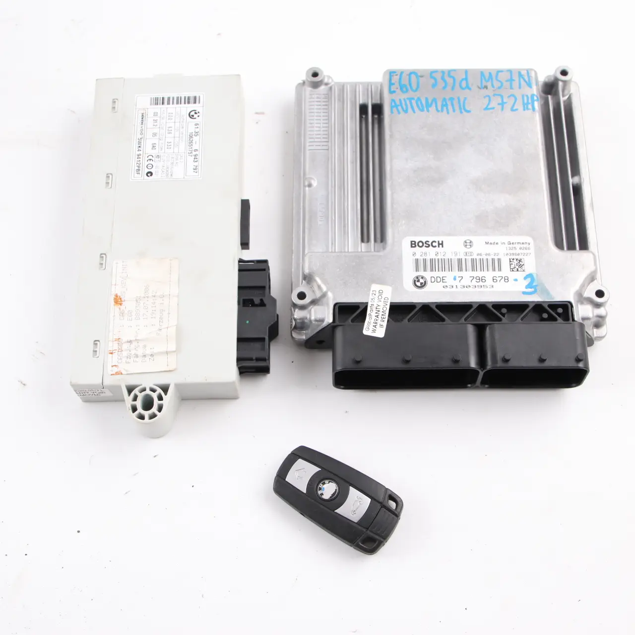 BMW E60 E61 535d M57N Engine Control ECU Kit DDE 7796678 + CAS2 + Key Automatic