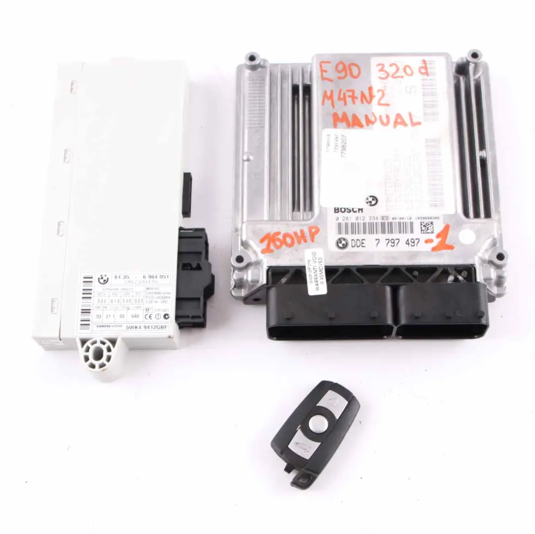 BMW E60 E87 E90 M47N2 120d 320d ECU Kit DDE CAS2 Key 7797497 Manual