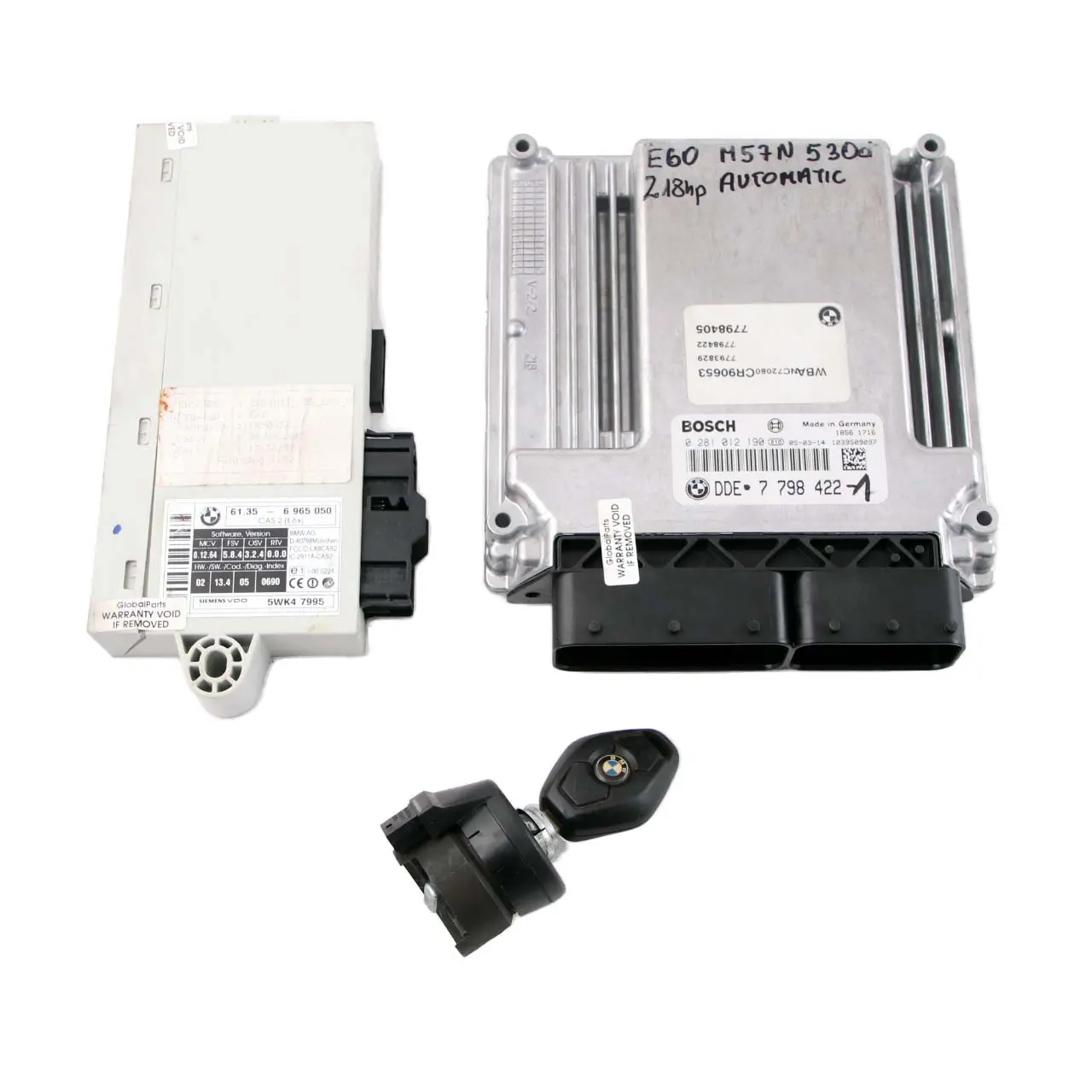 BMW 5 Series E60 E61 530d M57N 218HP ECU Kit DDE 7798422 + CAS2 + Key Automatic