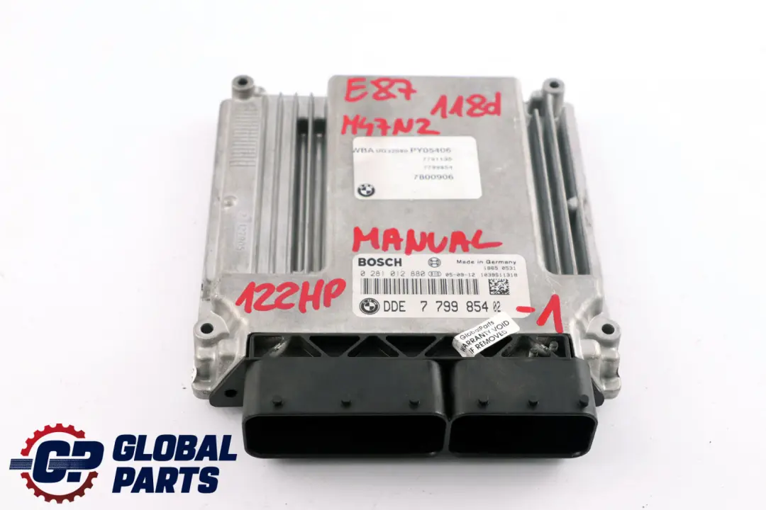 BMW E87 E90 M47N2 118d 318d 122HP ECU KIT DDE CAS2 Clave caja de cambios manual